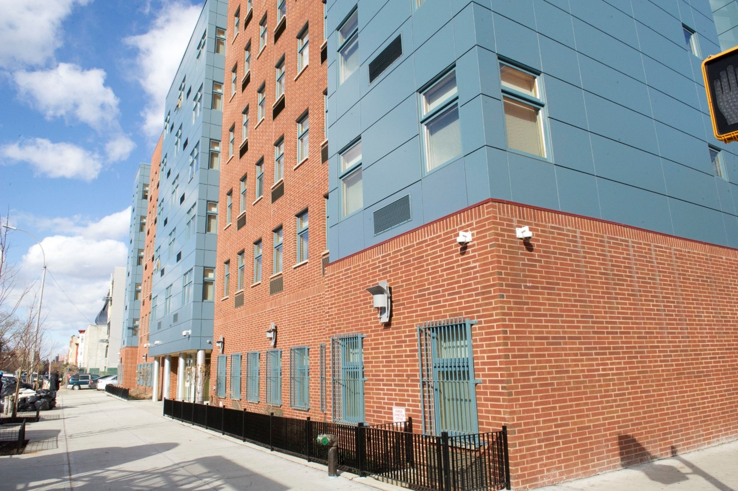 the facade of a transitional housing building